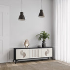 HARMONY ESSENCE 3-Door TV Stand in Black Finish