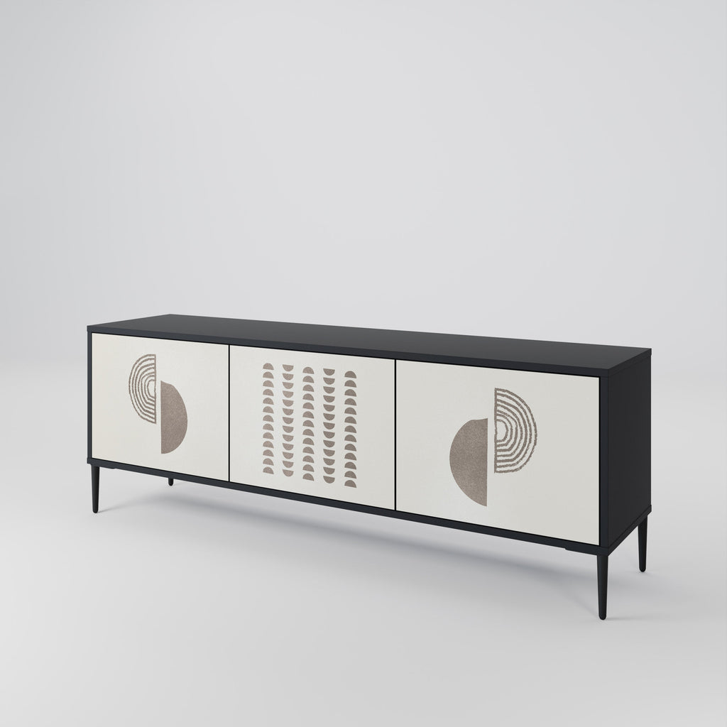 HARMONY ESSENCE 3-Door TV Stand in Black Finish