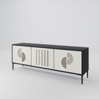 HARMONY ESSENCE 3-Door TV Stand in Black Finish