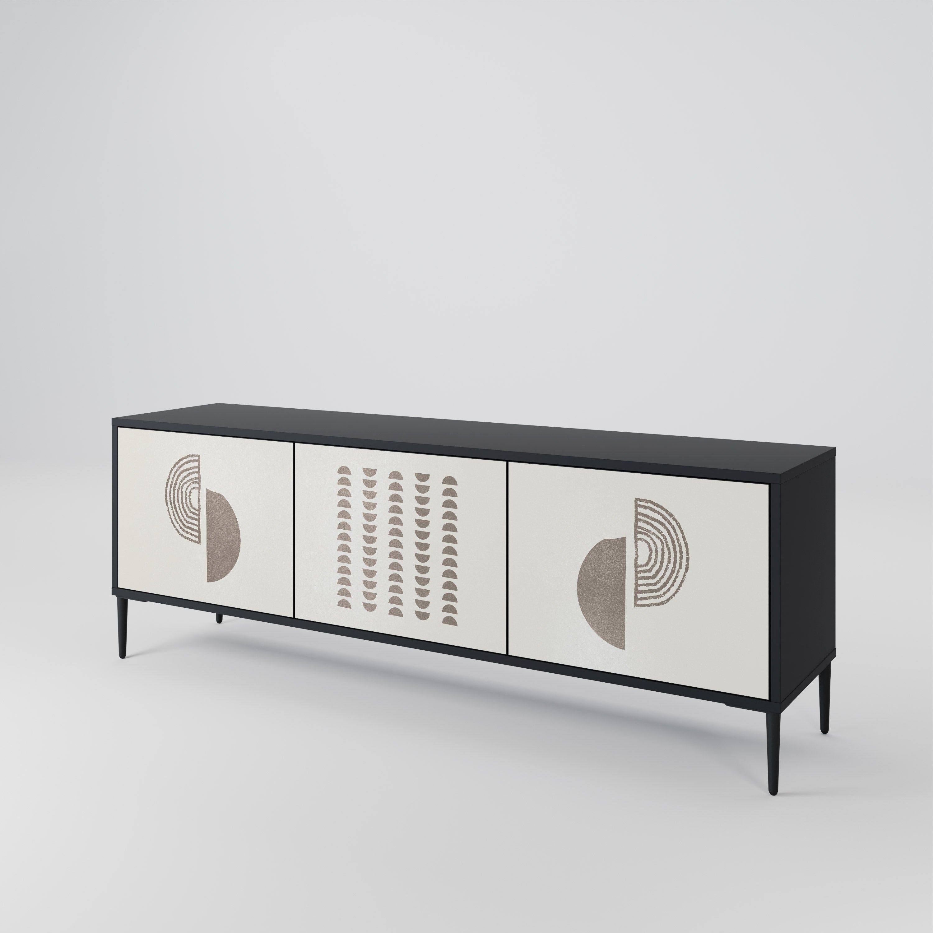 HARMONY ESSENCE Móvel de TV com 3 Portas em Acabamento Preto