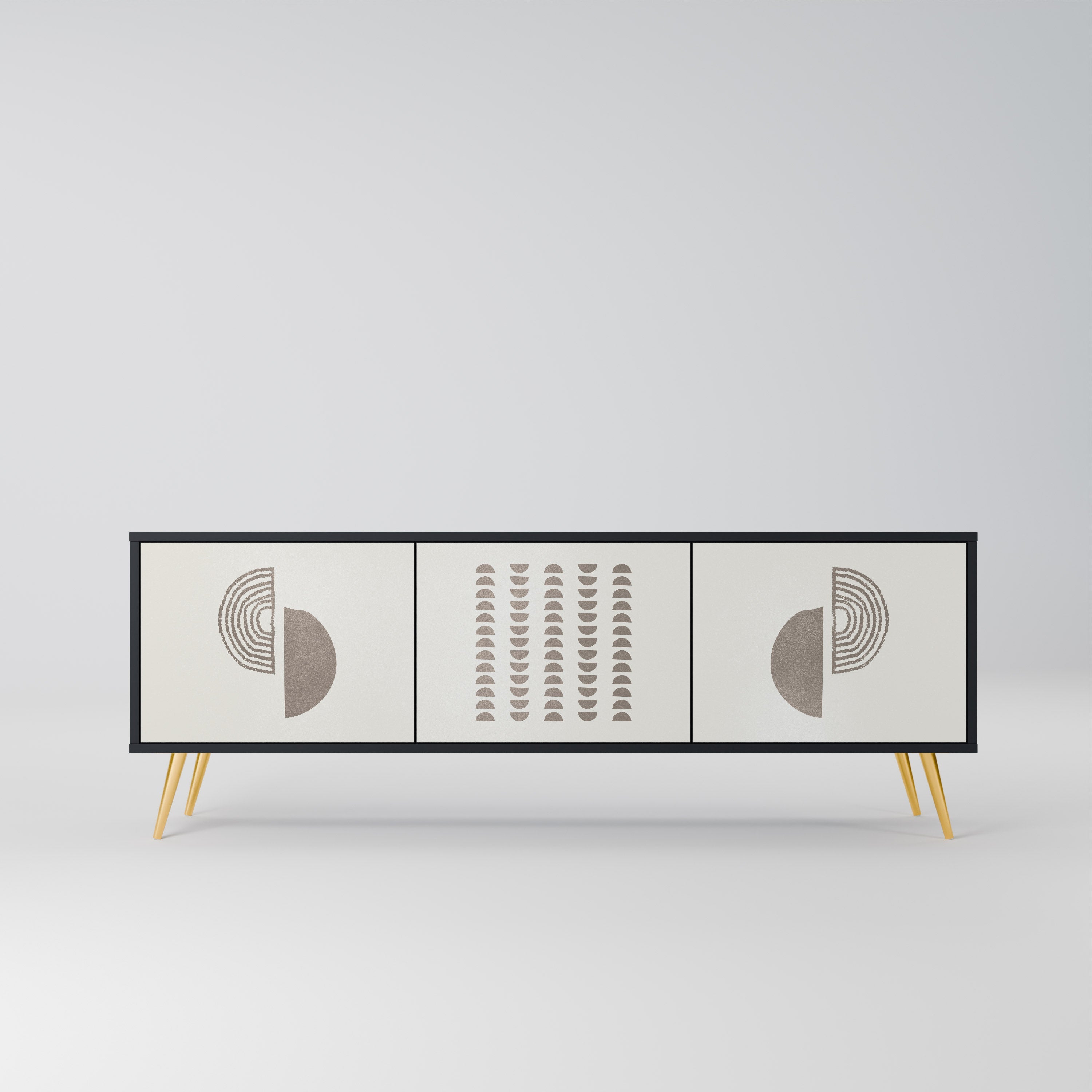 HARMONY ESSENCE Móvel de TV com 3 Portas em Acabamento Preto