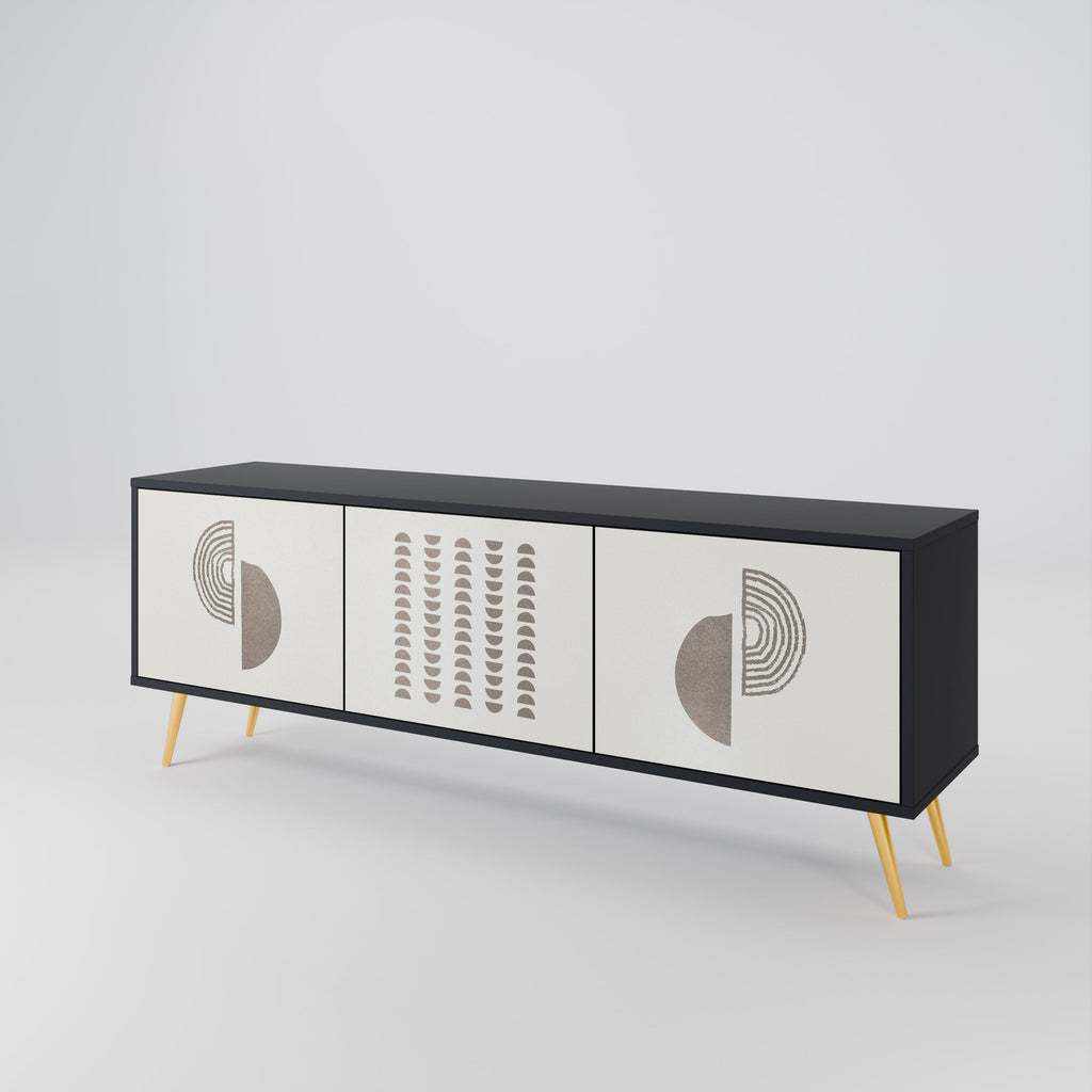 HARMONY ESSENCE 3-Door TV Stand in Black Finish