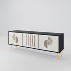 HARMONY ESSENCE 3-Door TV Stand in Black Finish