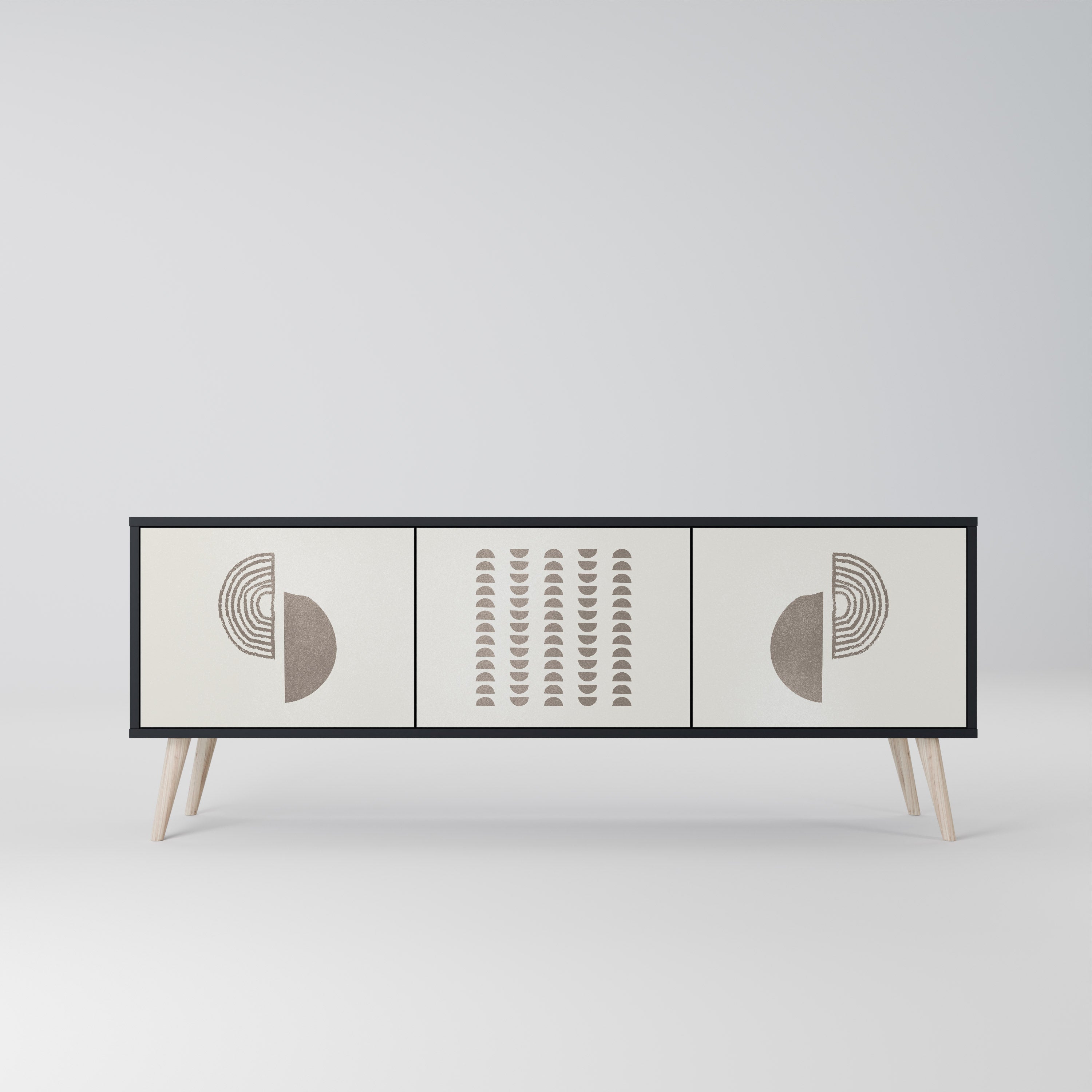 HARMONY ESSENCE Móvel de TV com 3 Portas em Acabamento Preto