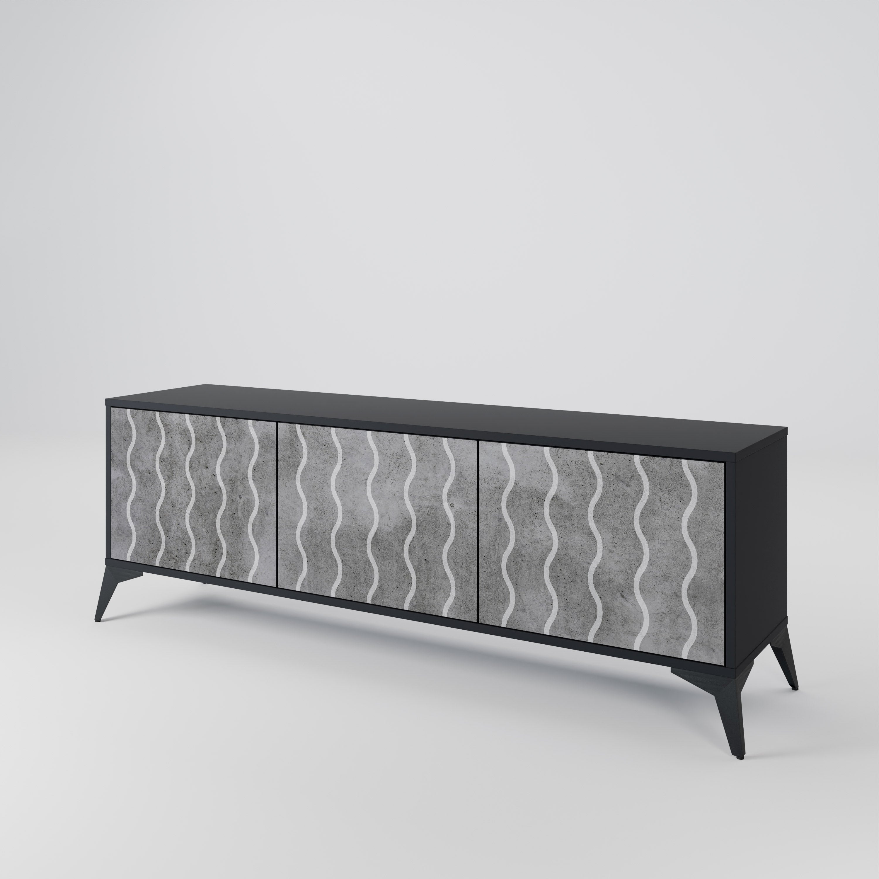 WAVES OF CONCRETE 3-Door TV Cabinet