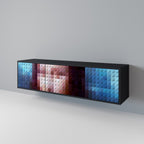 CONSTRUCTIVE ART Móvel de TV com 3 Portas em Acabamento Preto