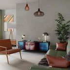 CONSTRUCTIVE ART Móvel de TV com 3 Portas em Acabamento Preto