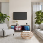 CONSTRUCTIVE ART Móvel de TV com 3 Portas em Acabamento Preto