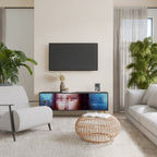 CONSTRUCTIVE ART Móvel de TV com 3 Portas em Acabamento Preto