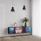 CONSTRUCTIVE ART Móvel de TV com 3 Portas em Acabamento Preto