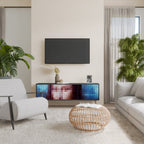 CONSTRUCTIVE ART Móvel de TV com 3 Portas em Acabamento Preto