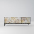 SUNFLOWER BLUR 3-Door TV Stand in Black Finish