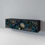 TWILIGHT BLOOM Móvel de TV com 3 Portas em Acabamento Preto