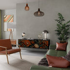 DAWN BLOOM Móvel de TV com 3 Portas em Acabamento Preto