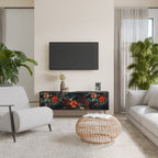 IMAGINARY BLOSSOM Móvel de TV com 3 Portas em Acabamento Preto