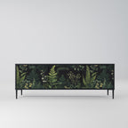 FERN FLOWERS Móvel de TV com 3 Portas em Acabamento Preto