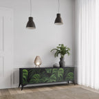 INFINITE MONSTERA Móvel de TV com 3 Portas em Acabamento Preto