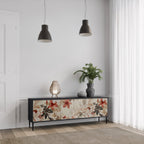 PETAL HARMONY Móvel de TV com 3 Portas em Acabamento Preto