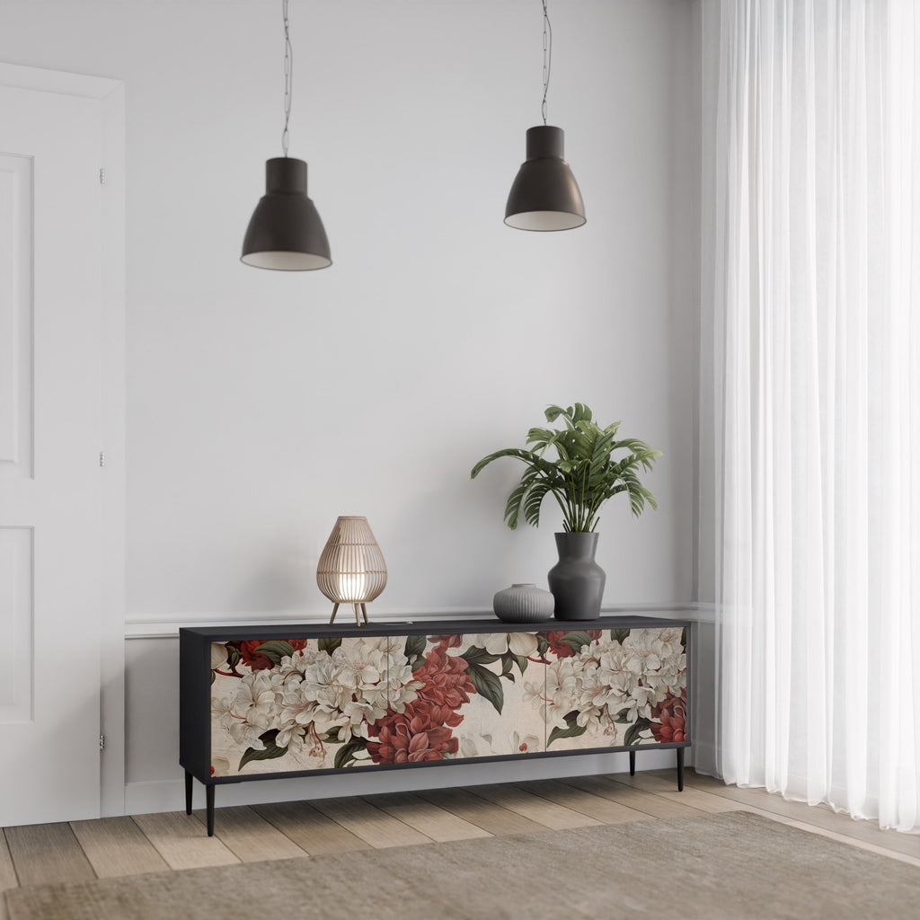 EPHEMERAL DAYS Móvel de TV com 3 Portas em Acabamento Preto