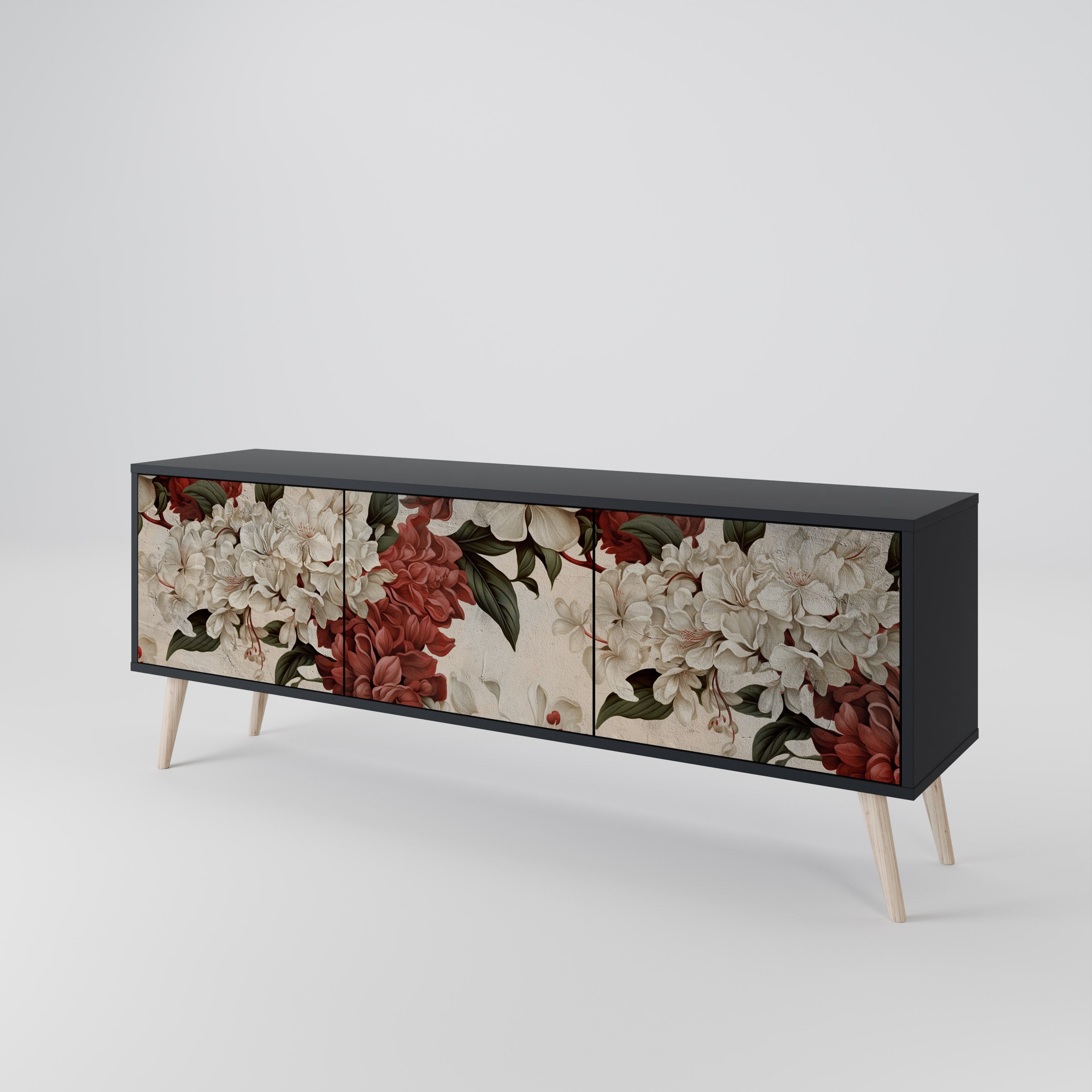 EPHEMERAL DAYS Móvel de TV com 3 Portas em Acabamento Preto