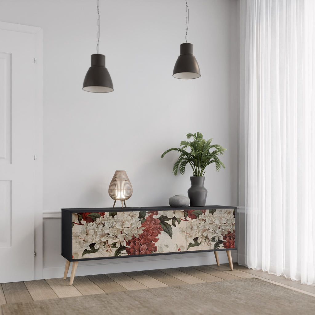 EPHEMERAL DAYS Móvel de TV com 3 Portas em Acabamento Preto