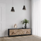 PETAL DISTINGUISH Móvel de TV com 3 Portas em Acabamento Preto