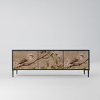 PETAL DISTINGUISH Móvel de TV com 3 Portas em Acabamento Preto