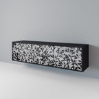 CHARCOAL SPROUT Móvel de TV com 3 Portas em Acabamento Preto