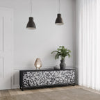 CHARCOAL SPROUT Móvel de TV com 3 Portas em Acabamento Preto