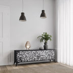 CHARCOAL SPROUT Móvel de TV com 3 Portas em Acabamento Preto