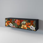 RADIANT FLORA Móvel de TV com 3 Portas em Acabamento Preto