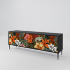 RADIANT FLORA Móvel de TV com 3 Portas em Acabamento Preto