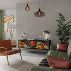 RADIANT FLORA Móvel de TV com 3 Portas em Acabamento Preto