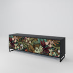 BOTANICAL EMERGENCE 3-Door TV Stand in Black Finish