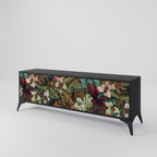 BOTANICAL EMERGENCE 3-Door TV Stand in Black Finish