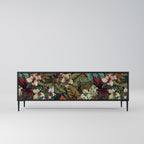 BOTANICAL EMERGENCE 3-Door TV Stand in Black Finish