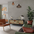 BLOOMING HARMONY Móvel de TV com 3 Portas em Acabamento Preto