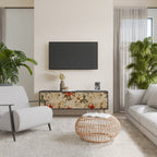 BLOOMING HARMONY Móvel de TV com 3 Portas em Acabamento Preto