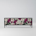 FLOWERET DREAM Móvel de TV com 3 Portas em Acabamento Preto