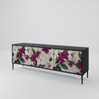 FLOWERET DREAM Móvel de TV com 3 Portas em Acabamento Preto