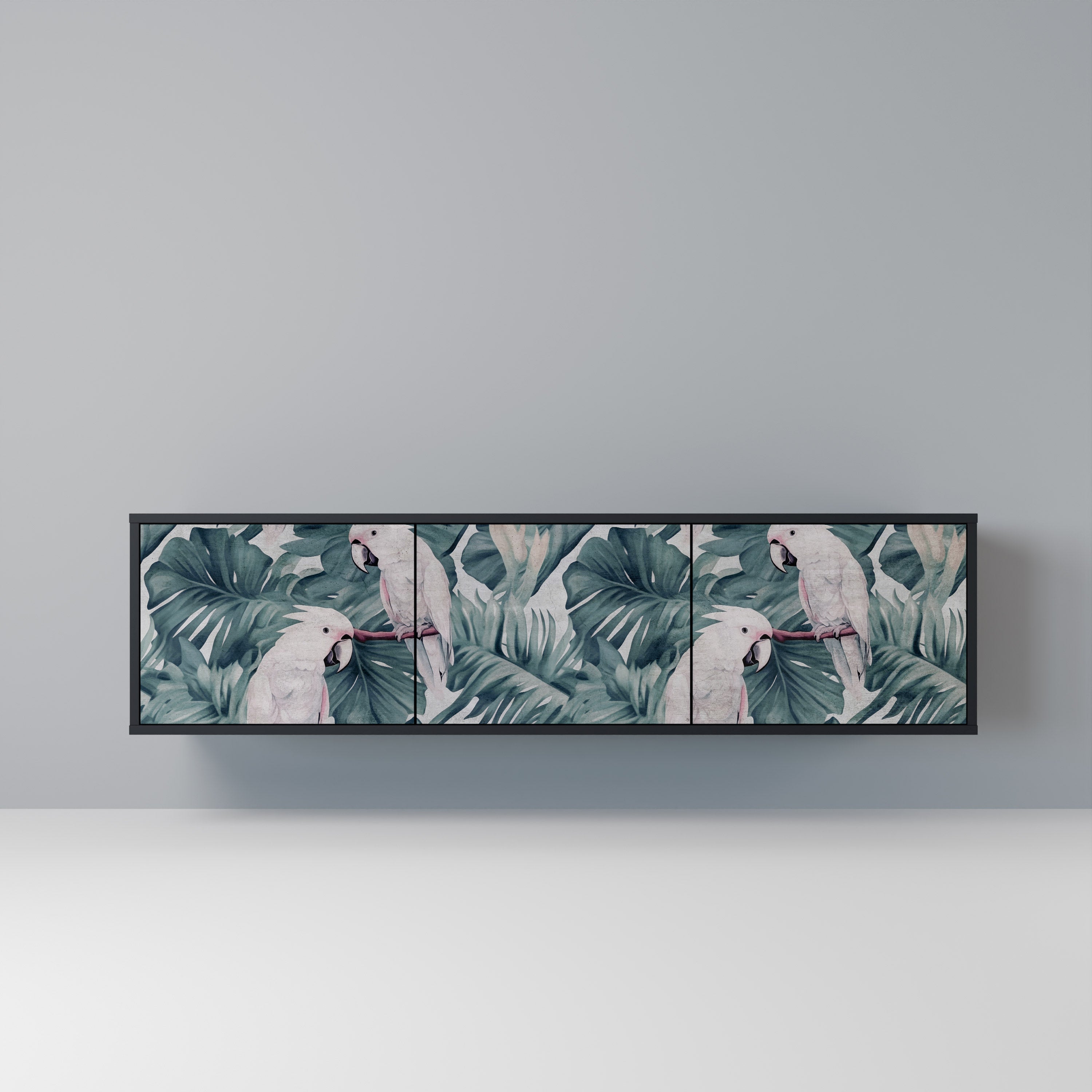 POPINJAY LOOK Móvel de TV com 3 Portas em Acabamento Preto