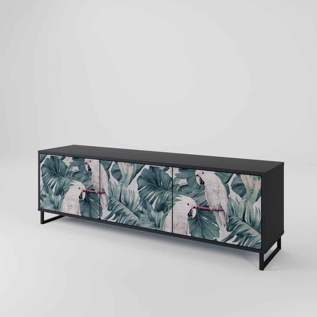 POPINJAY LOOK 3-Door TV Stand in Black Finish