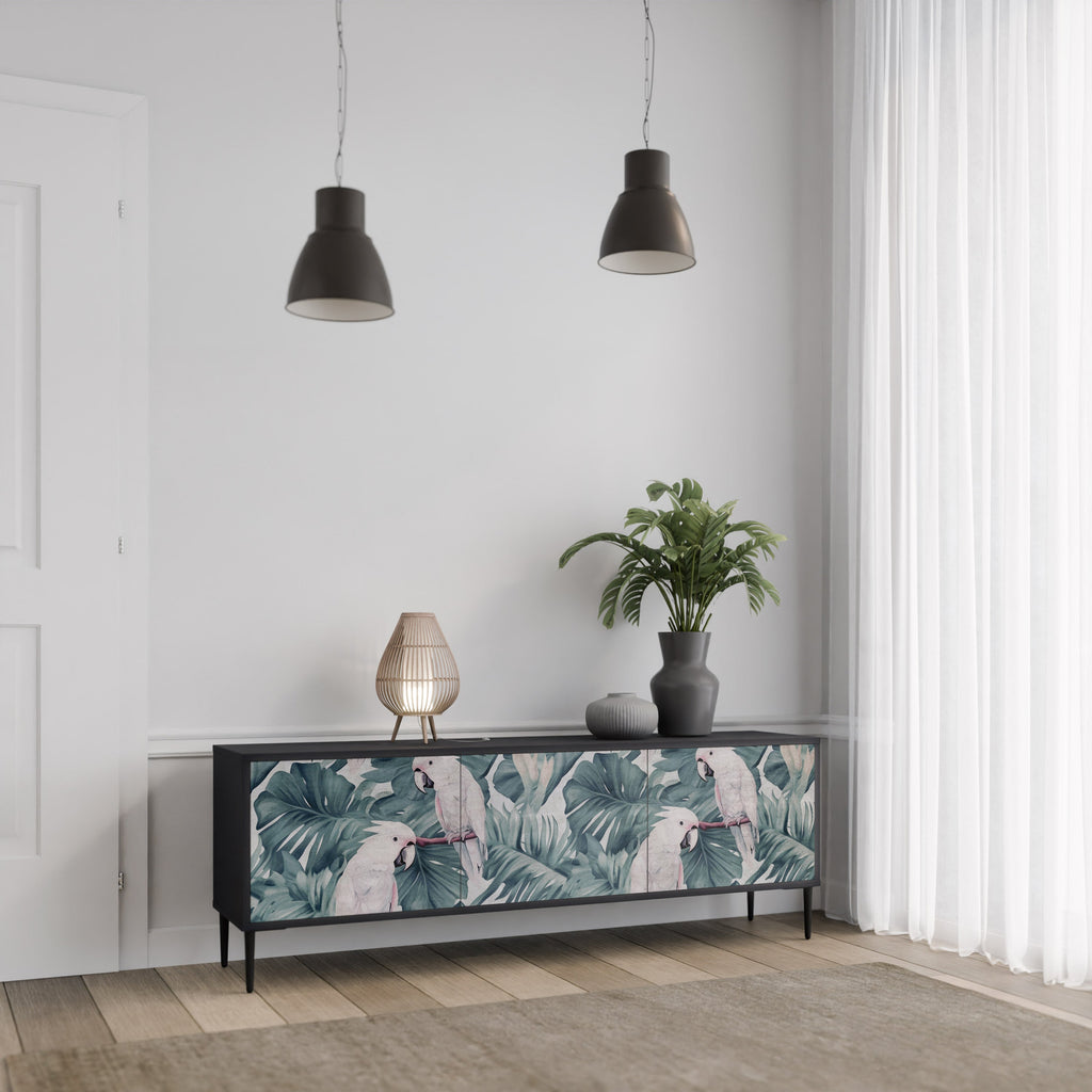 POPINJAY LOOK 3-Door TV Stand in Black Finish