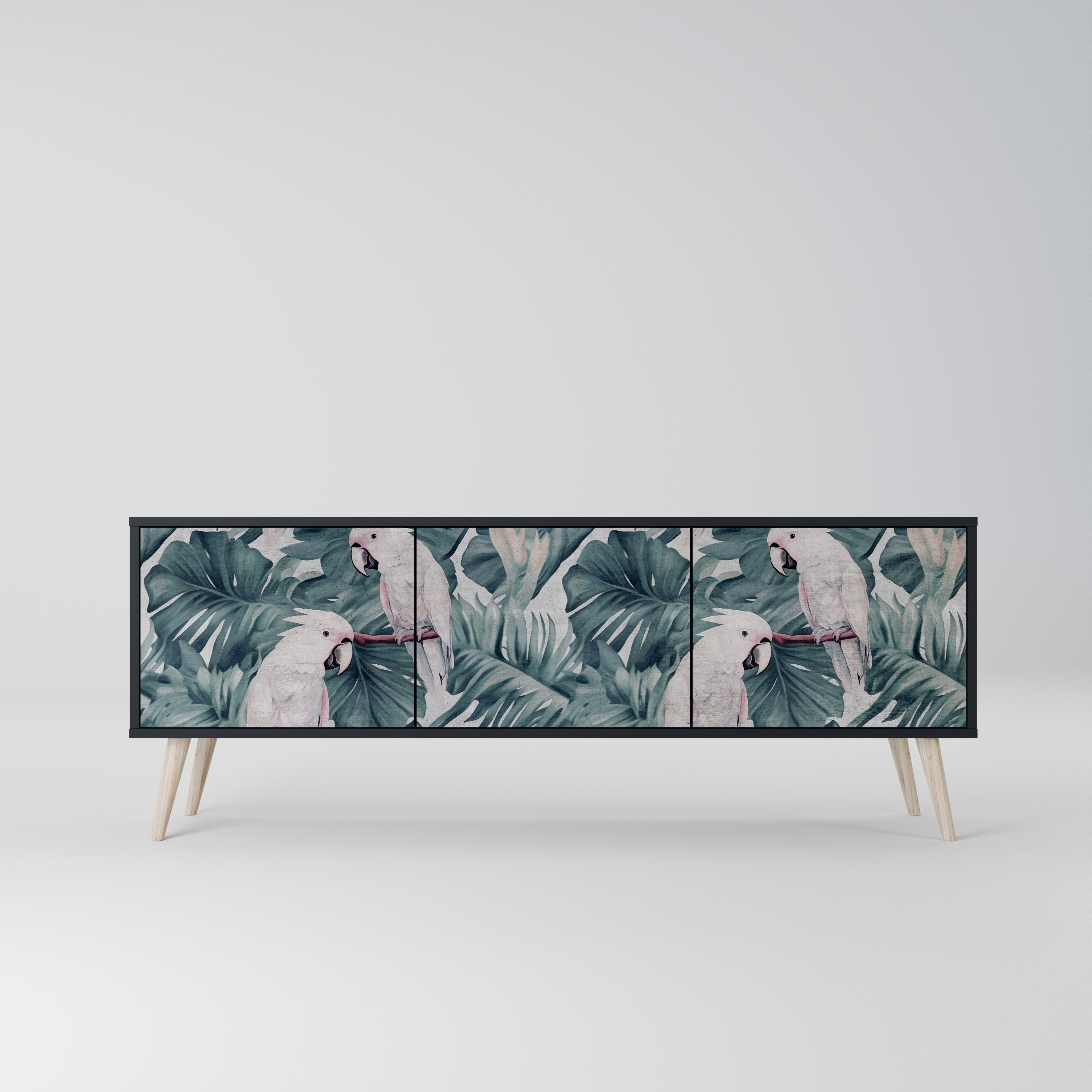 POPINJAY LOOK Móvel de TV com 3 Portas em Acabamento Preto