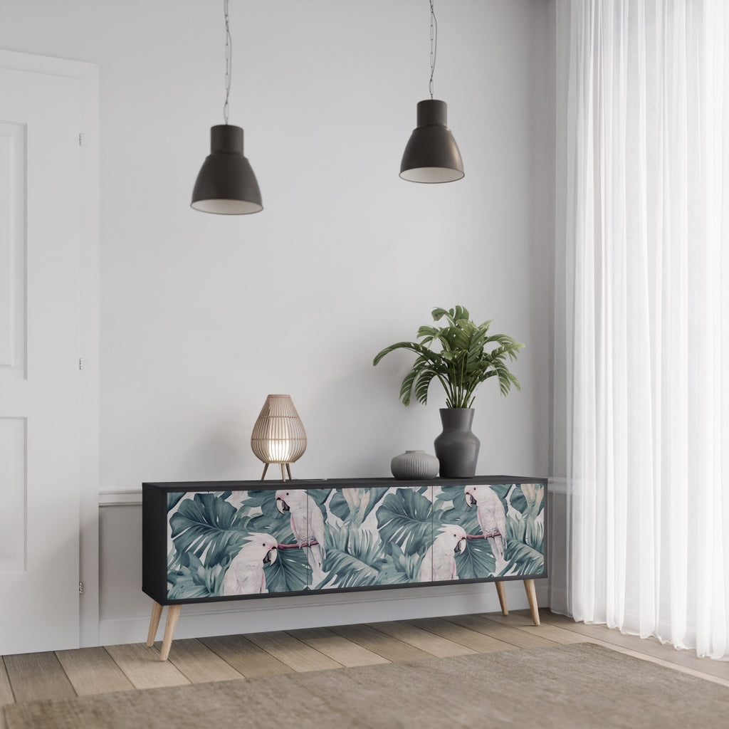 POPINJAY LOOK 3-Door TV Stand in Black Finish