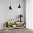 SUNKISSED LILY Móvel de TV com 3 Portas em Acabamento Preto