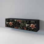 SECRET VERDURE Móvel de TV com 3 Portas em Acabamento Preto