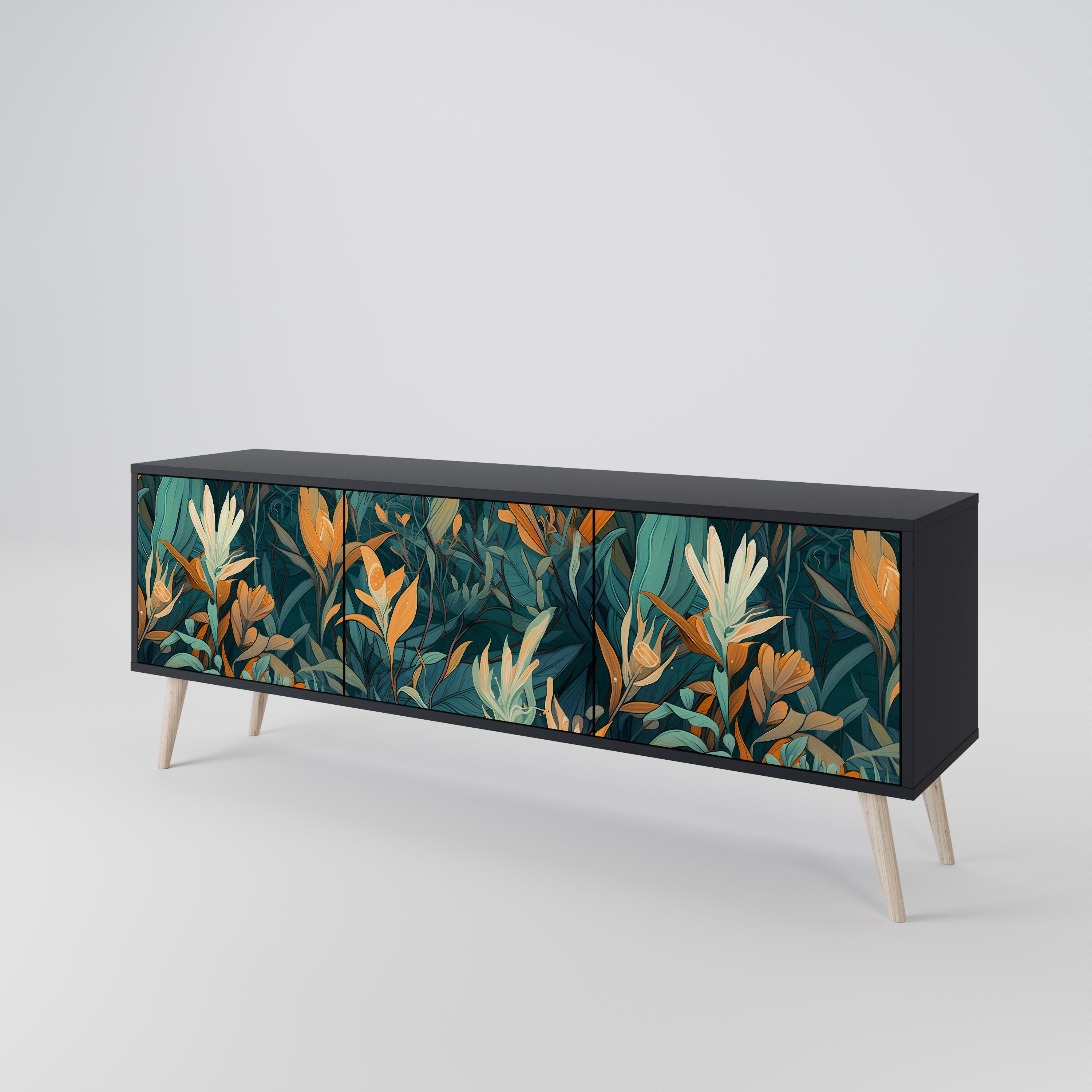 FLORAL SERENITY Móvel de TV de 3 Portas