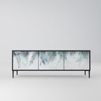 PALM VEIL Móvel de TV com 3 Portas em Acabamento Preto