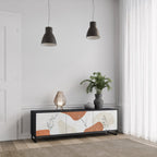 TRANQUIL TWIG Móvel de TV com 3 Portas em Acabamento Preto